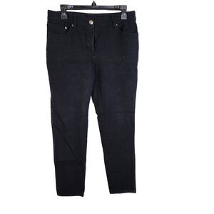 Chico's So Slimming Women Jean Sz 1 Medium 8 Stretch Black Denim Skinny Mid Rise